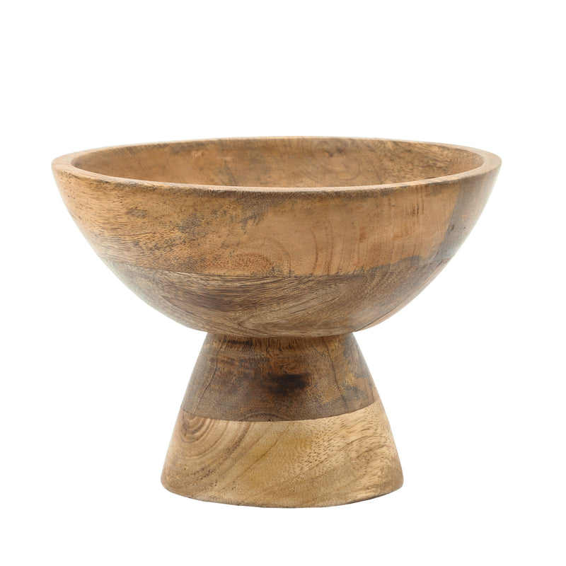 wood bowl with stand brown