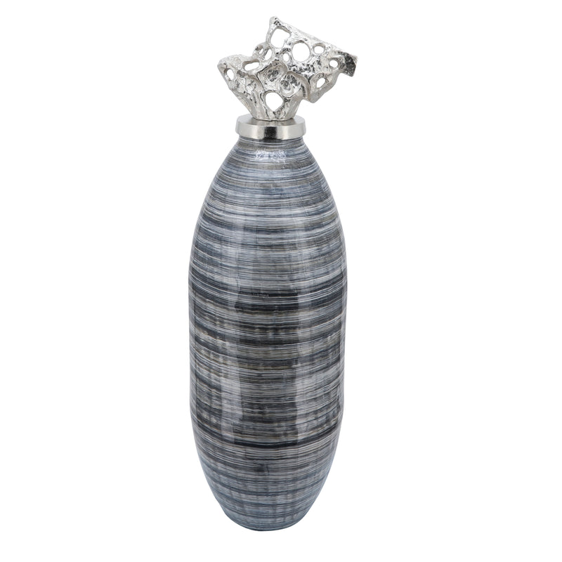 Metal Vase with aluminium Lid Large
