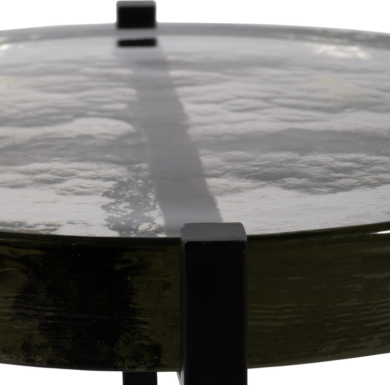 Metal/glass  accent table Black