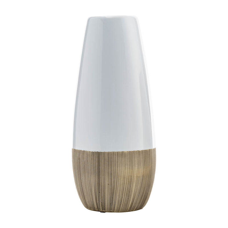 Ceramic 2 tone vase cream / white 11