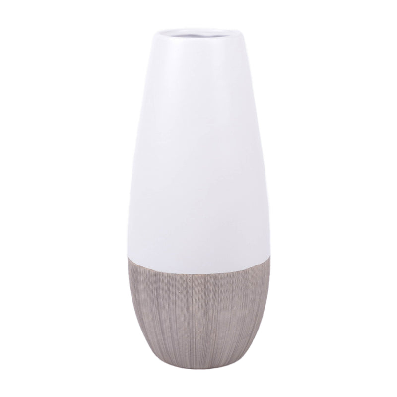 Ceramic 2 tone vase cream / white 17