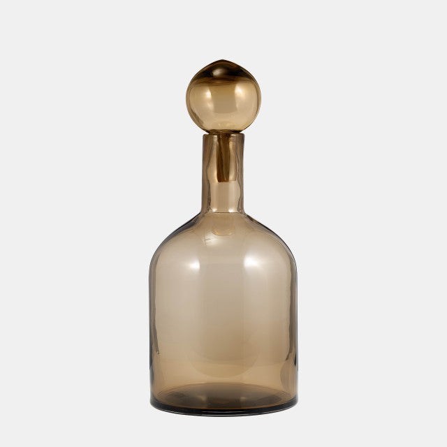Glass bottle with stopper taupe