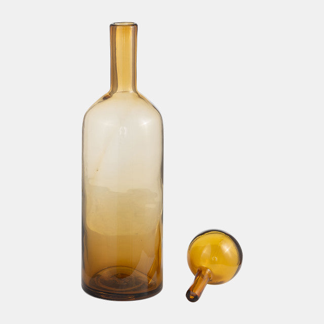 Glass bottle with stopper amber