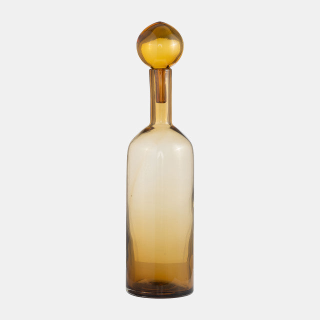 Glass bottle with stopper amber