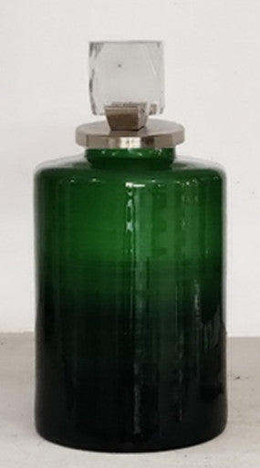 Glass Emerald City Vase with lid green 18