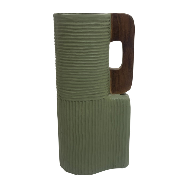 Ecomix vase with handles sage green 17"