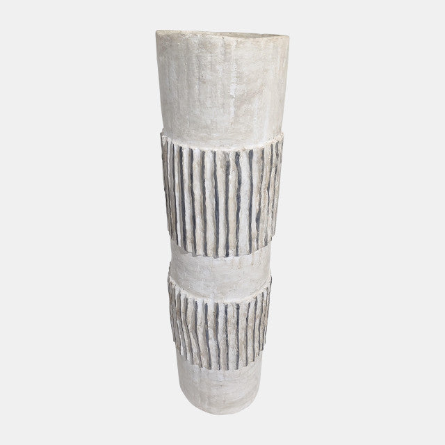 Paper Mache floor vase ivory 45"