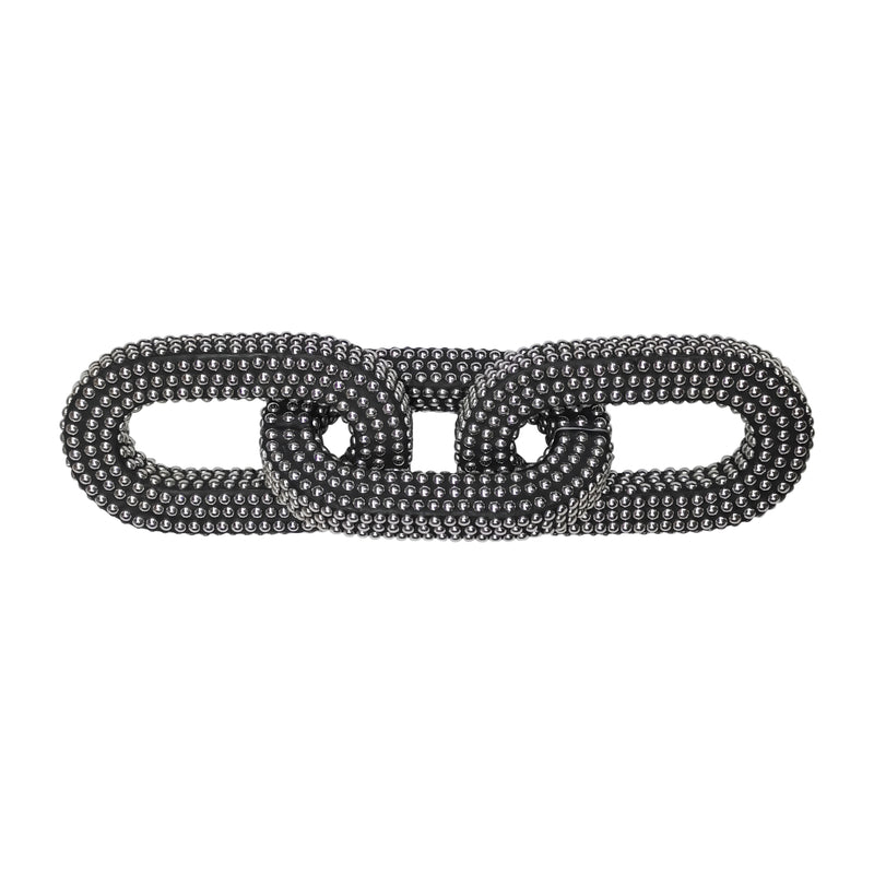 Resin Studded Chain Decor, Black Silver