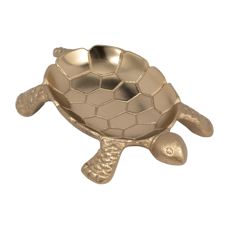 Metal Turtle Trinket  Tray Gold