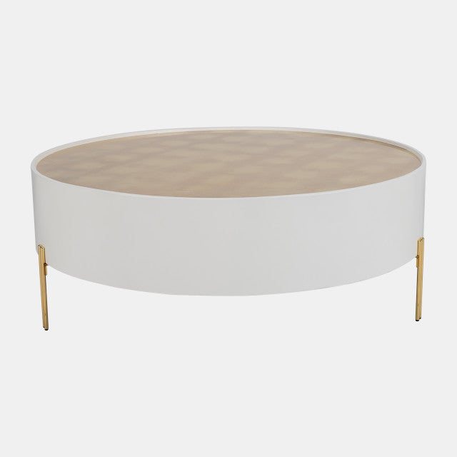 Gold leaf top Coffee Table white gold