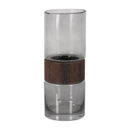 Vase with Wood Band clear