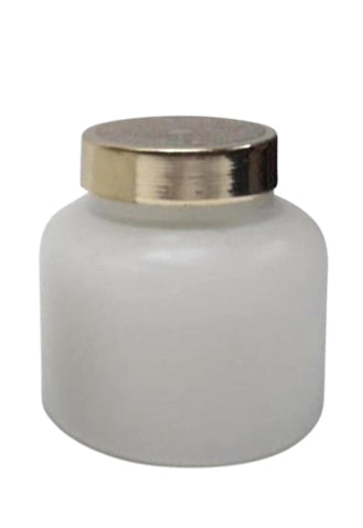 Frosted glass lidded candle white 10oz