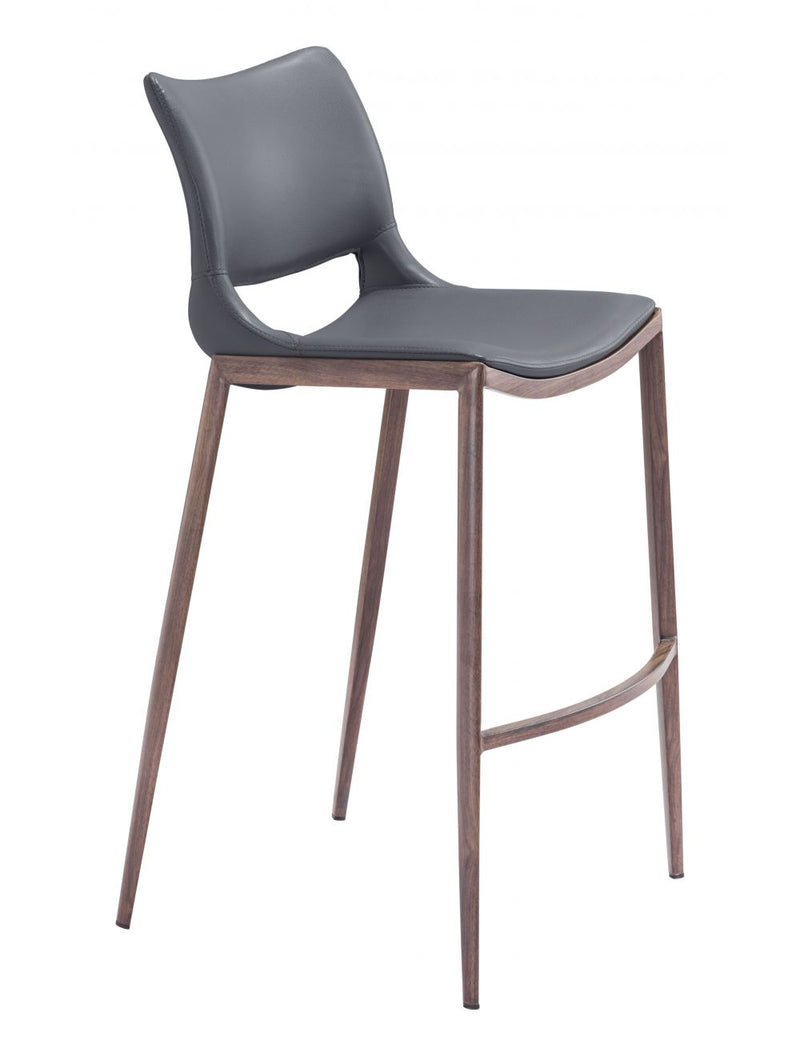ACE BAR CHAIR DARK GRAY & WALNUT