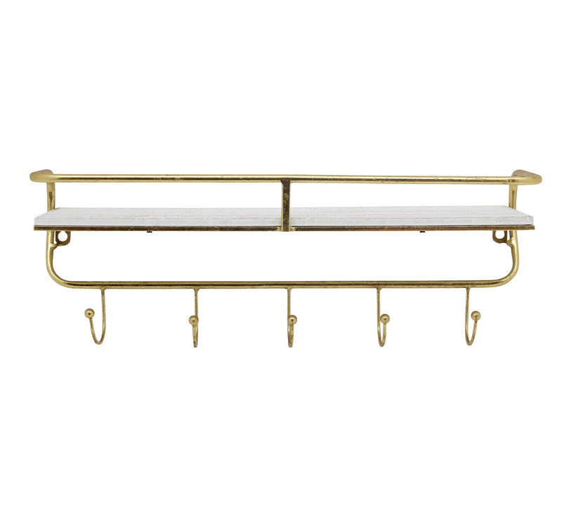 Metal/ wood Hook Wall shelf