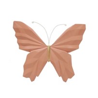 RESIN 8" W ORIGAMI BUTTERFLY WALL DECOR, SALMON