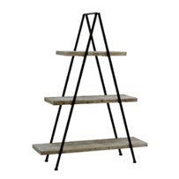 METAL/WOOD 54" PYRAMID SHELF, BROWN/BLACK KD