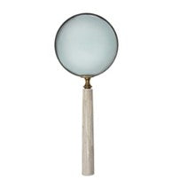 MAGNIFYING GLASS IN RESIN HANDLE, IVORY 6"D