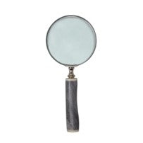 MAGNIFYING GLASS IN RESIN HANDLE, GRAY 4"D