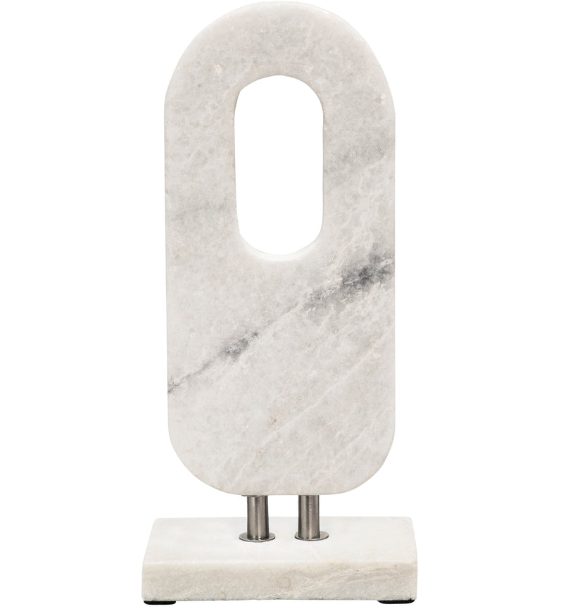 Oval Marble sculpture white