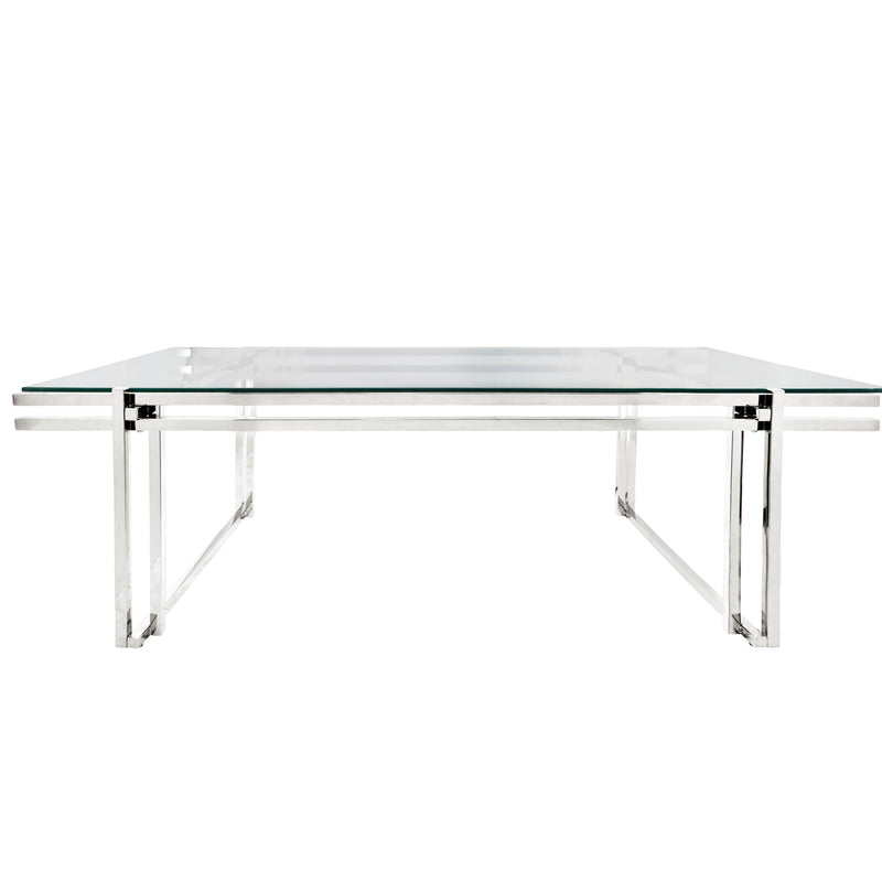 METAL 55" COFFEE TABLE, SILVER