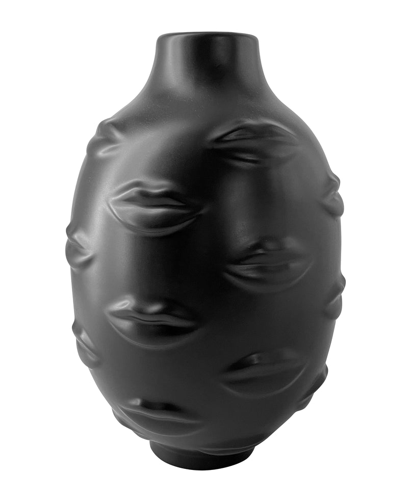 Lips Vase Black