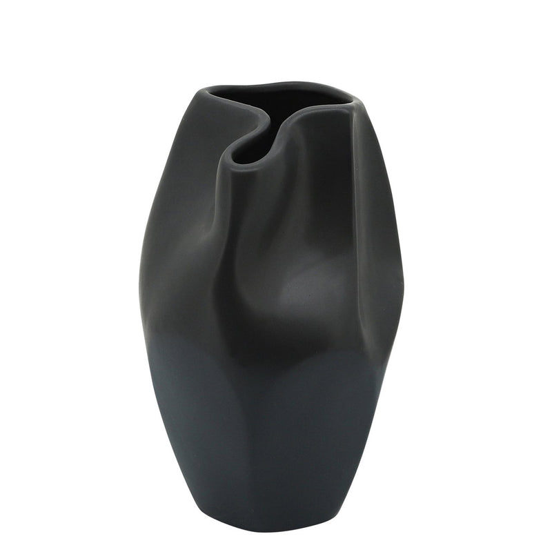 Abstract vase black large