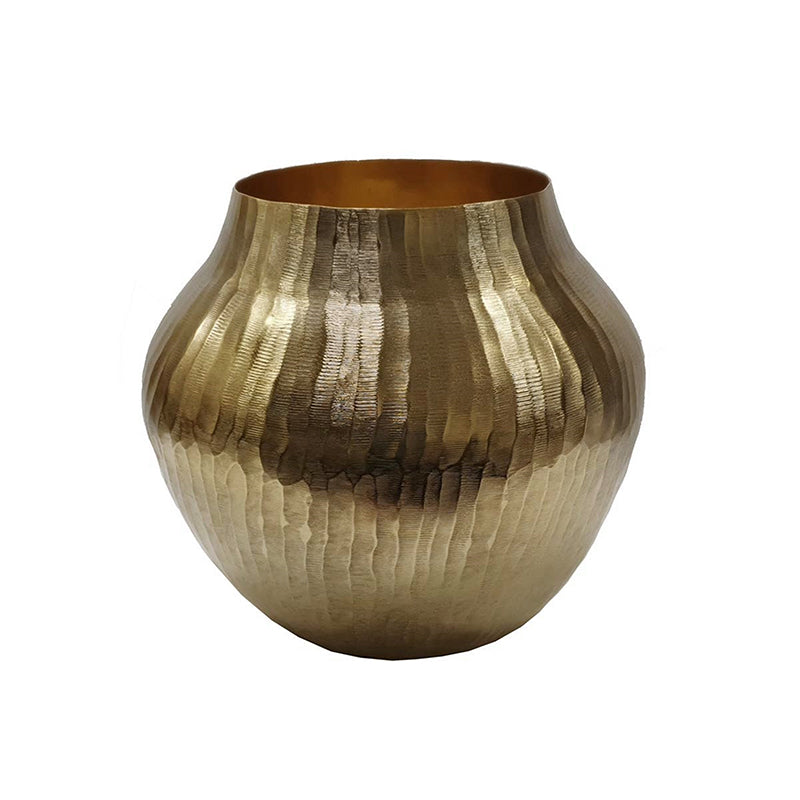 Aluminum Chisel Vase Gold 