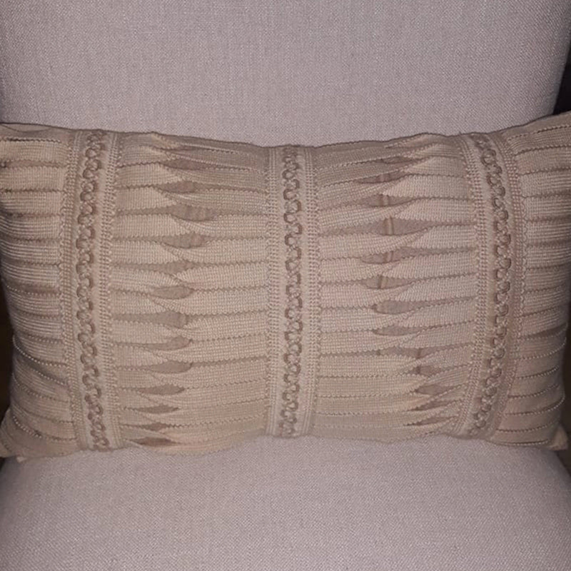 Linen Ivory Gladiator Lumbar Pillow