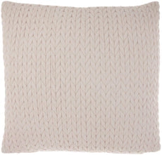 LIFST QUILTED CHEVRON IVORY 18x18