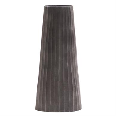 Graphite Chiseled Metal Vase