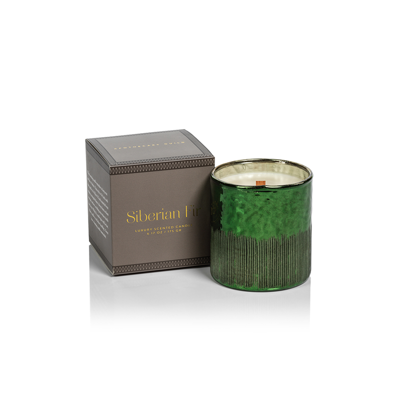 Siberian Fir Antique Green Scented Candle w/ Gift Box