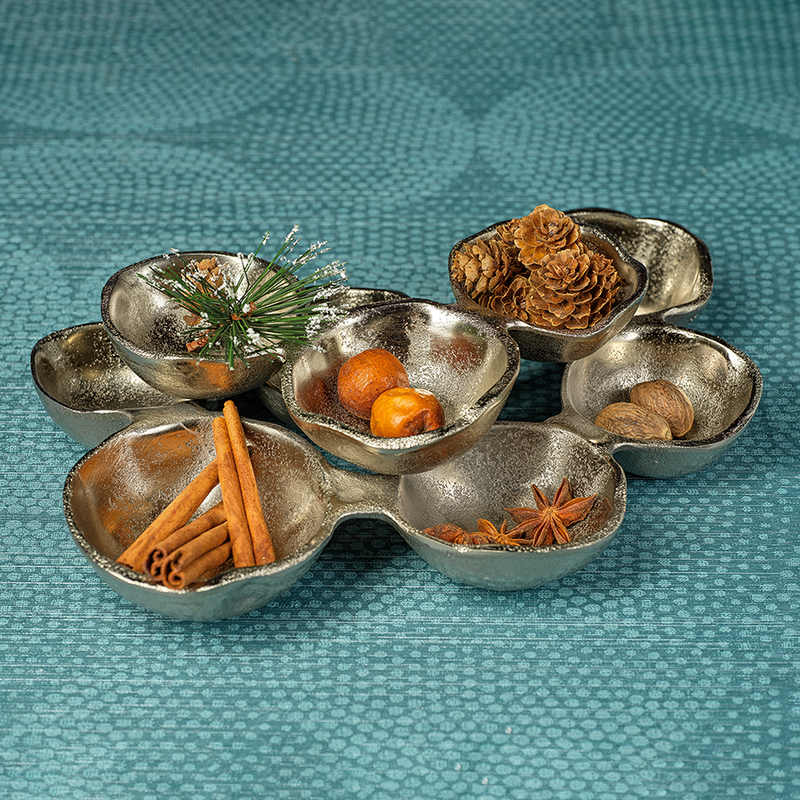 Small Cluster of 8 Serving Bowls- Nickel