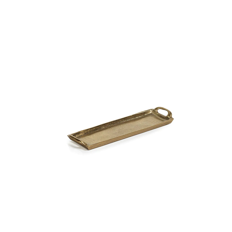 rectangular aluminum tray dark gold 14"