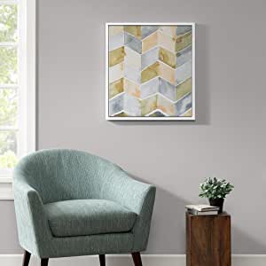 Watercolor Chevron Gel Coat With White Wood Frame
