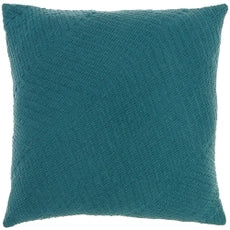 LIFST WOVEN DIAGONAL TEAL 18x18