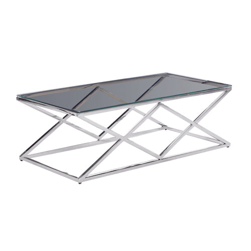 Silver/Glass Diamond Cocktail Table