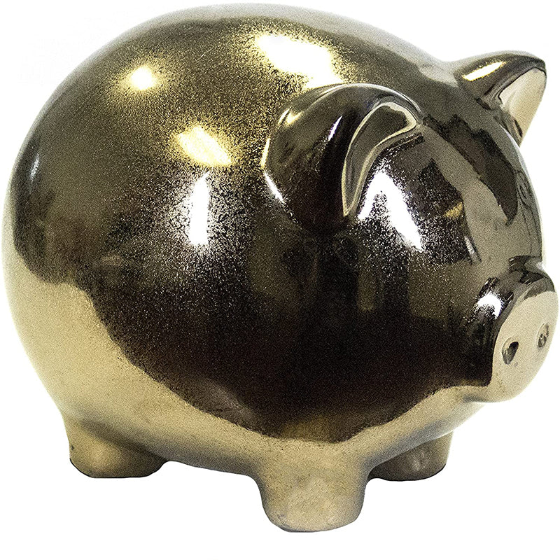 Ceramic Pig Figurine Bronze