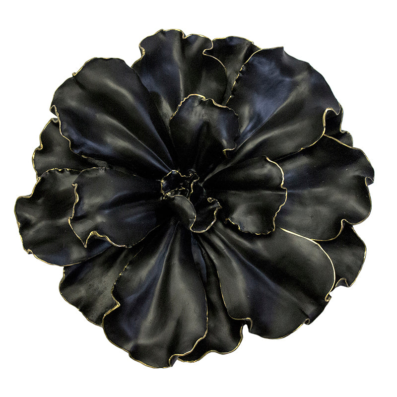 Flower Wall Plaque Black/Gold