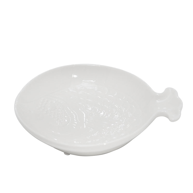 Decorative Fish Plate, White