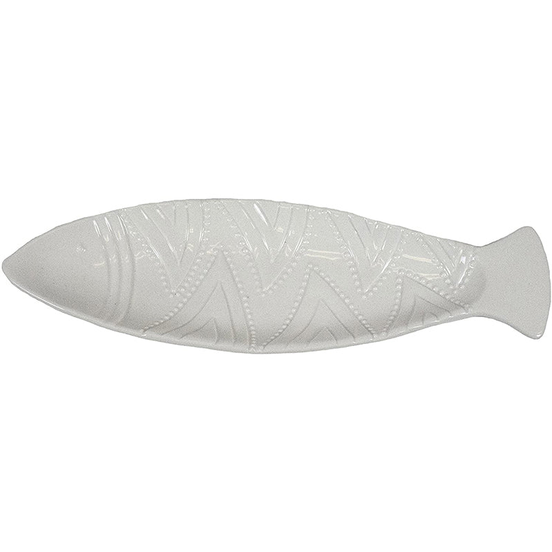 Decorative Fish Plate, White