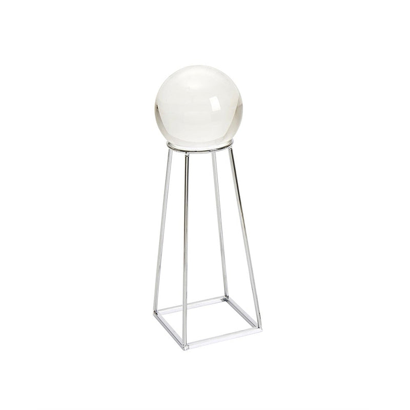 Crystal Orb On Base, Silver