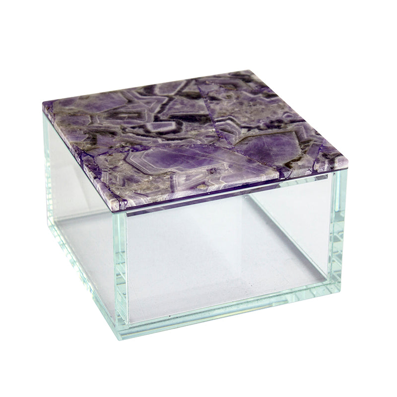 Purple Agate Top Glass Box