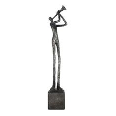Polyresin Sax Musician On Base 17"