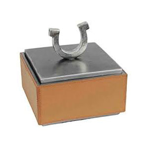 Polyresin Horseshoe Box, Brown
