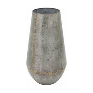 Decorative Metal Vase, Distressed Gray