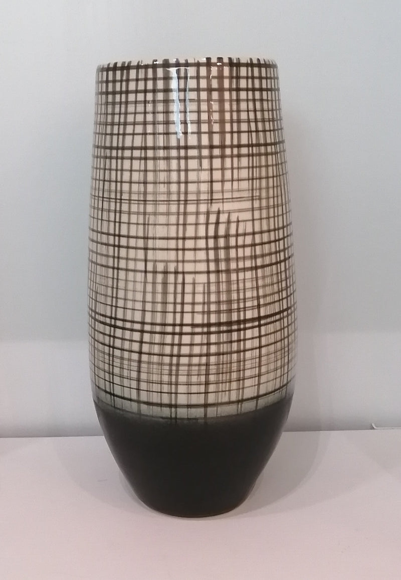 Decorative Ceramic Vase, Ivory/Black