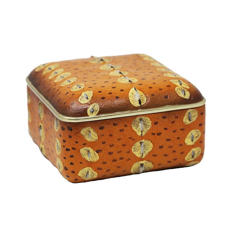 Polyresin Sturgeon Finish Box, Orange/Gold