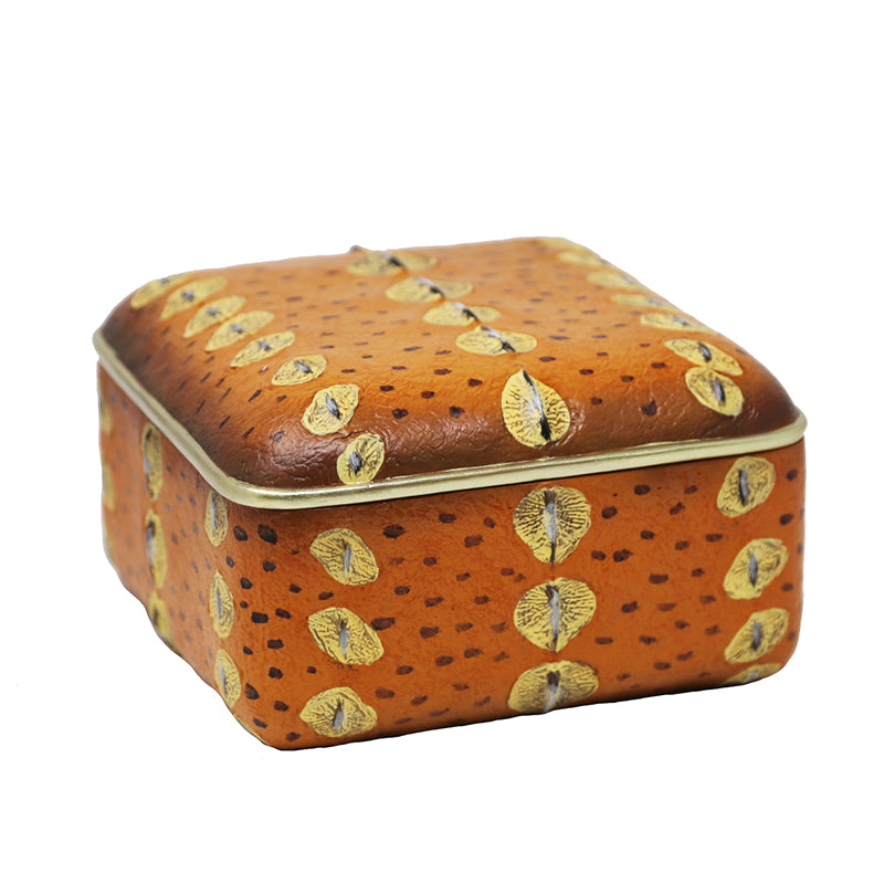 Polyresin Sturgeon Finish Box, Orange/Gold