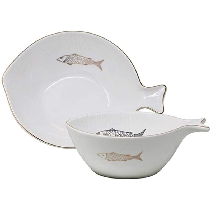 S/2 Decorative Ceramic Bowls, White