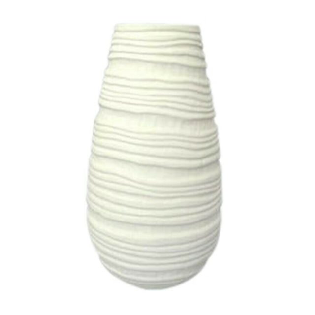 Decorative Spiral Ceramic Vase,White